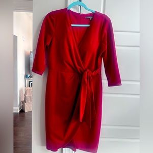 Elegant Red Wrap Dress